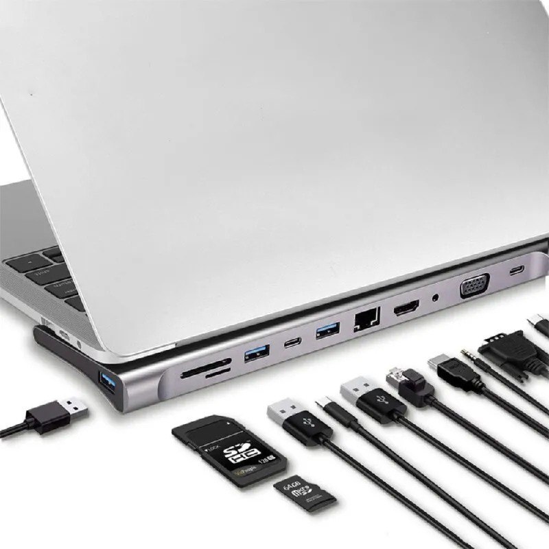 Adaptador convertidor hub tipo c 11 en 1